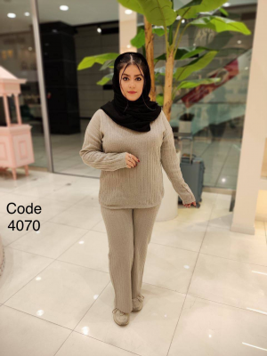 ست شوميز و شلوار  4070 نسكافه اي